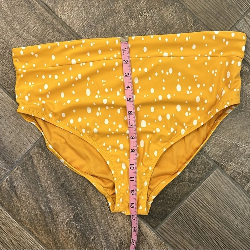 Kona Sol Plus Size Mustard Polka Dot High Waist Bikini Set 16W 18W D/DD